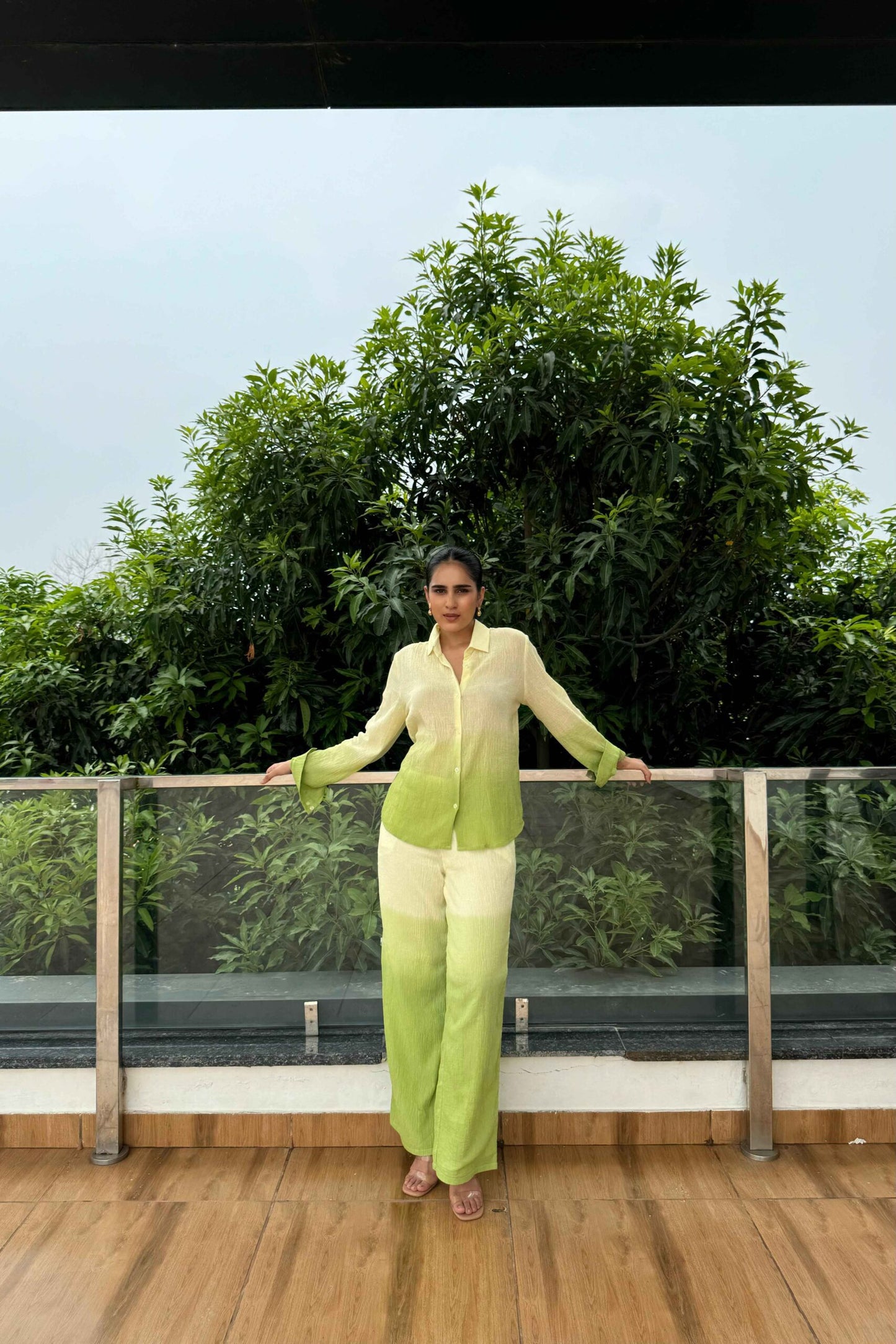 OMBRE - Green Ombre Effect Pure Cotton Co-Ord Set