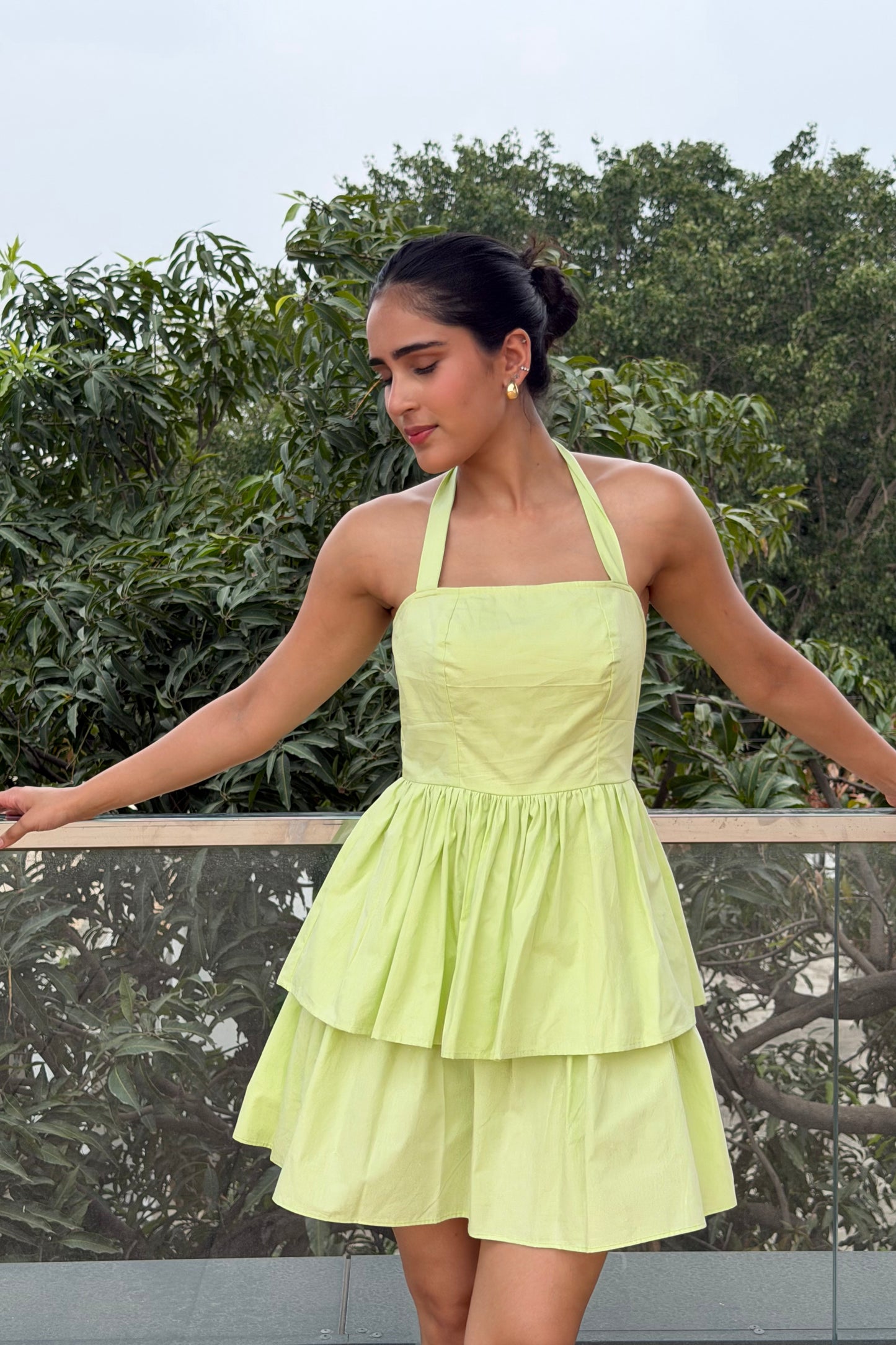 Lemon Blossom Cotton Mini Dress