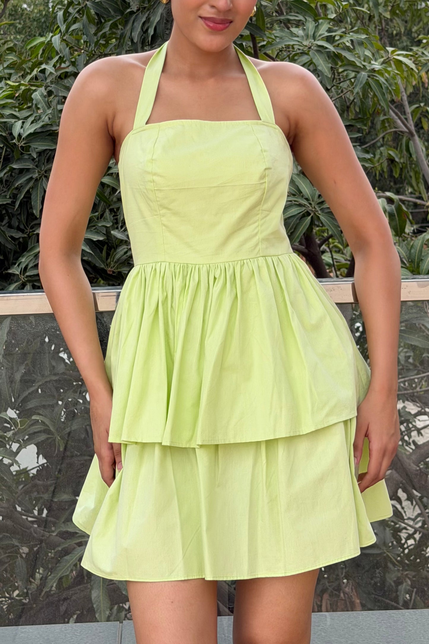 Lemon Blossom Cotton Mini Dress