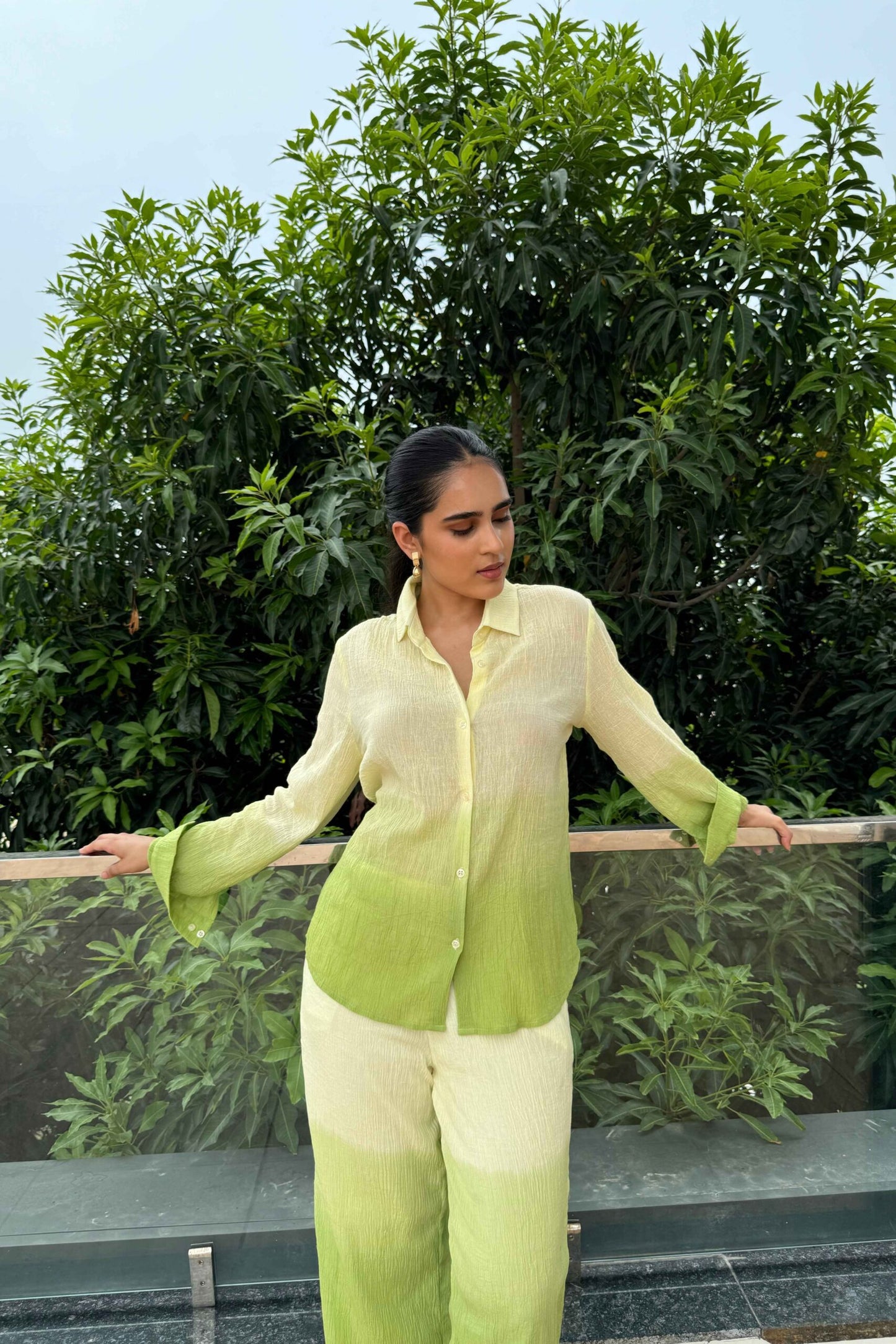 OMBRE - Green Ombre Effect Pure Cotton Co-Ord Set