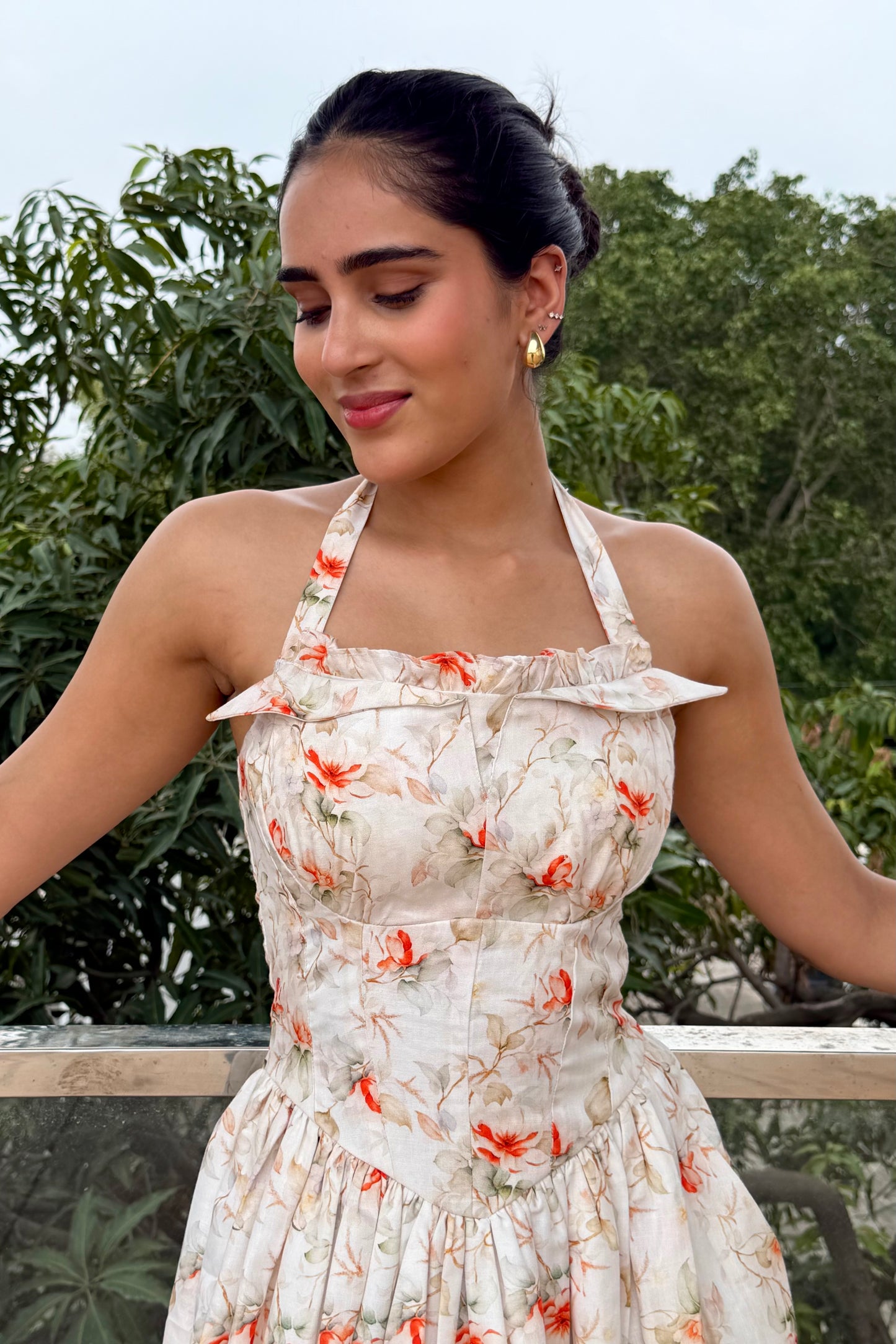 Blossom Haven Cotton Maxi Dress