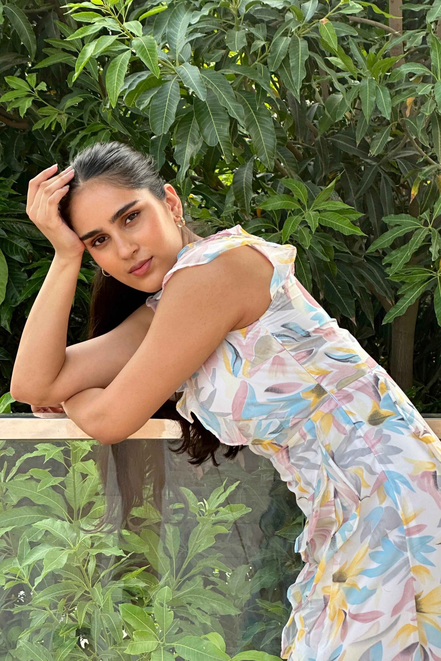 PRINCESS - Printed Frill Midi dress