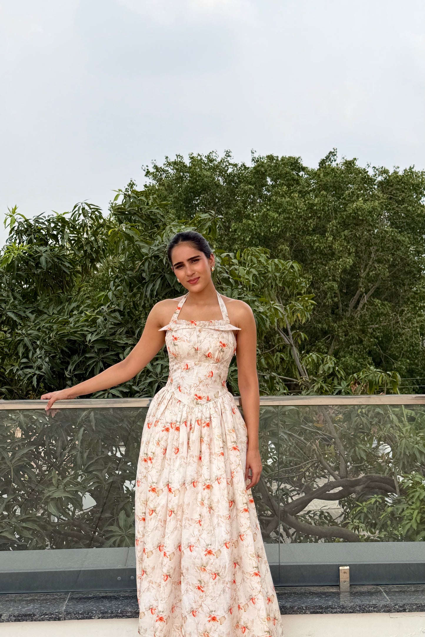 Blossom Haven Cotton Maxi Dress