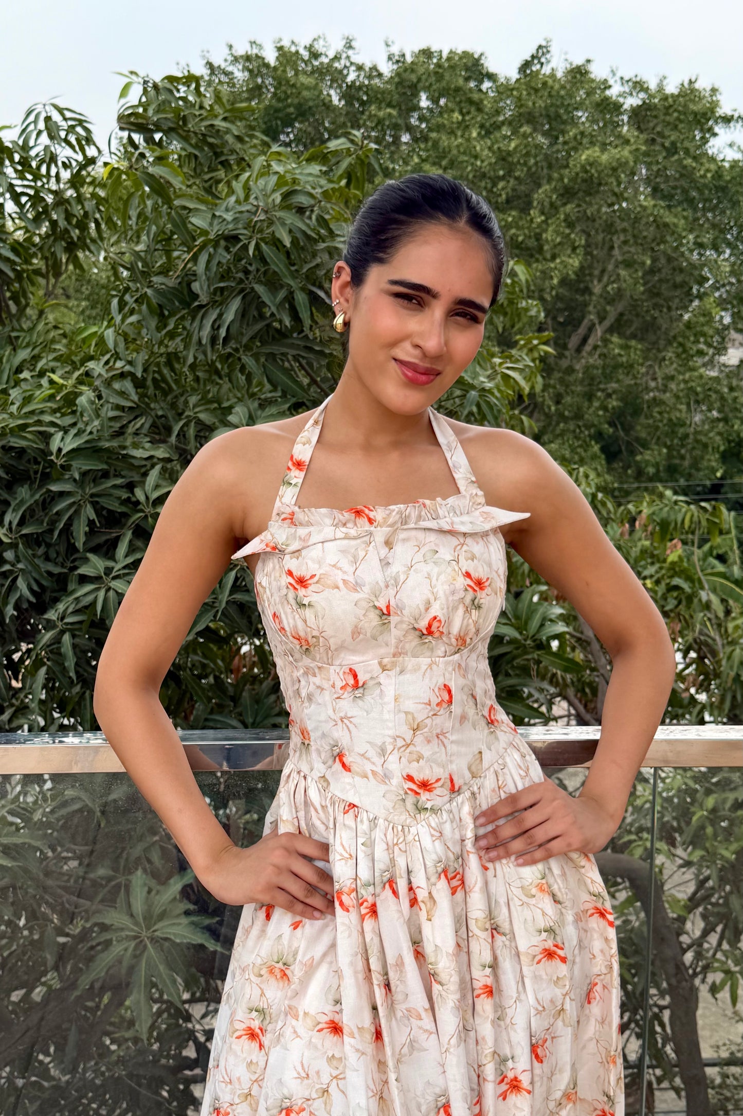Blossom Haven Cotton Maxi Dress
