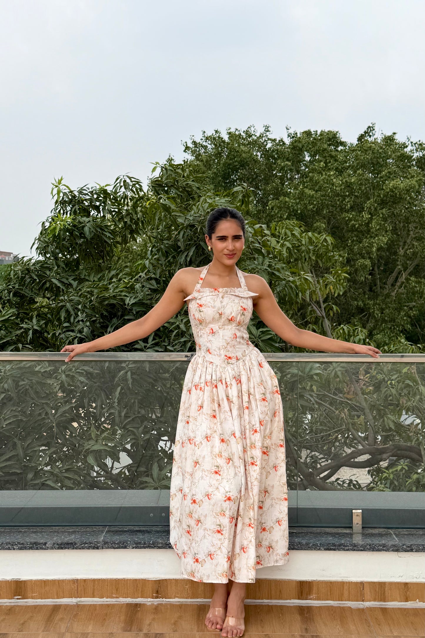 Blossom Haven Cotton Maxi Dress