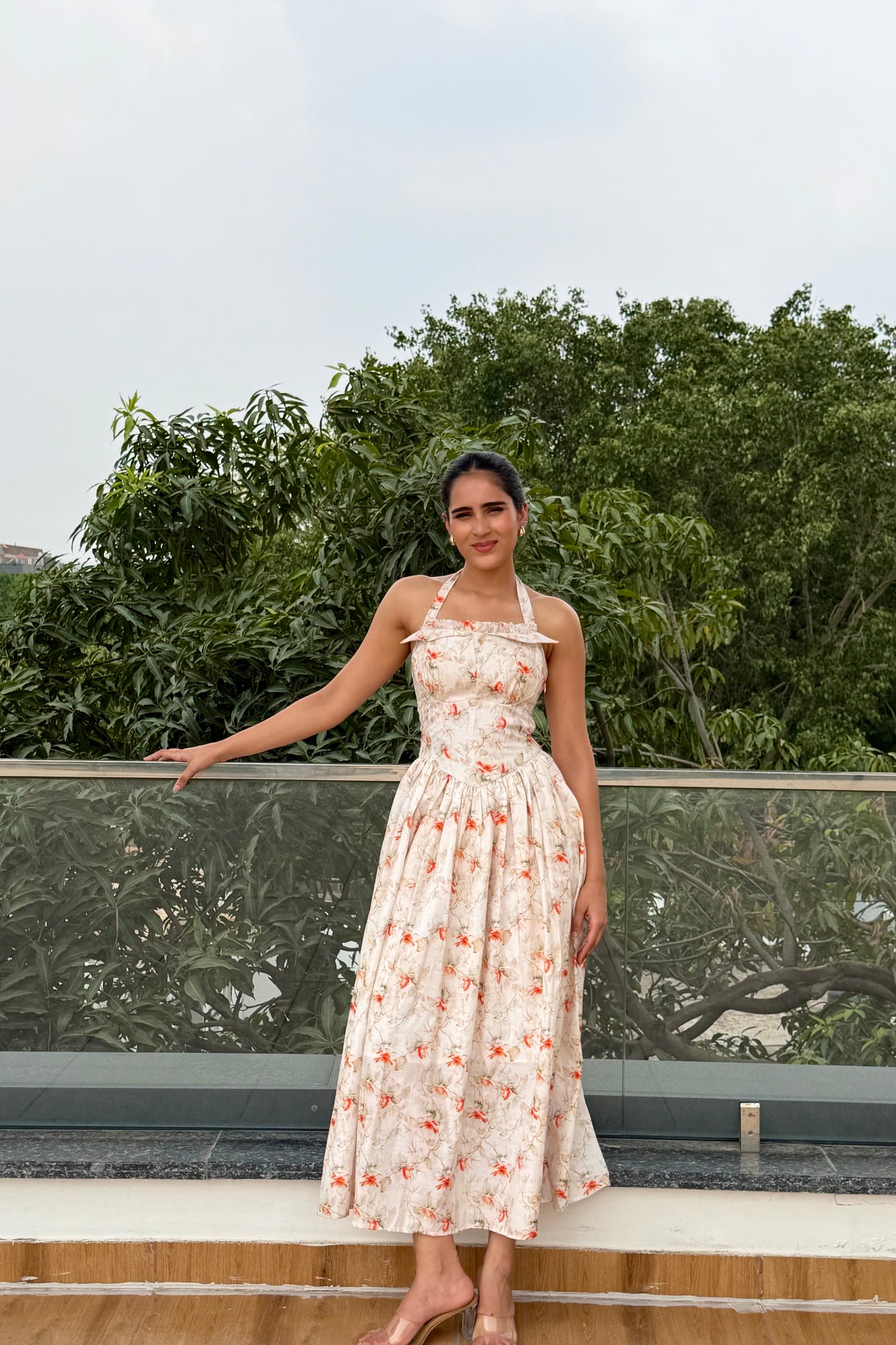 Blossom Haven Cotton Maxi Dress
