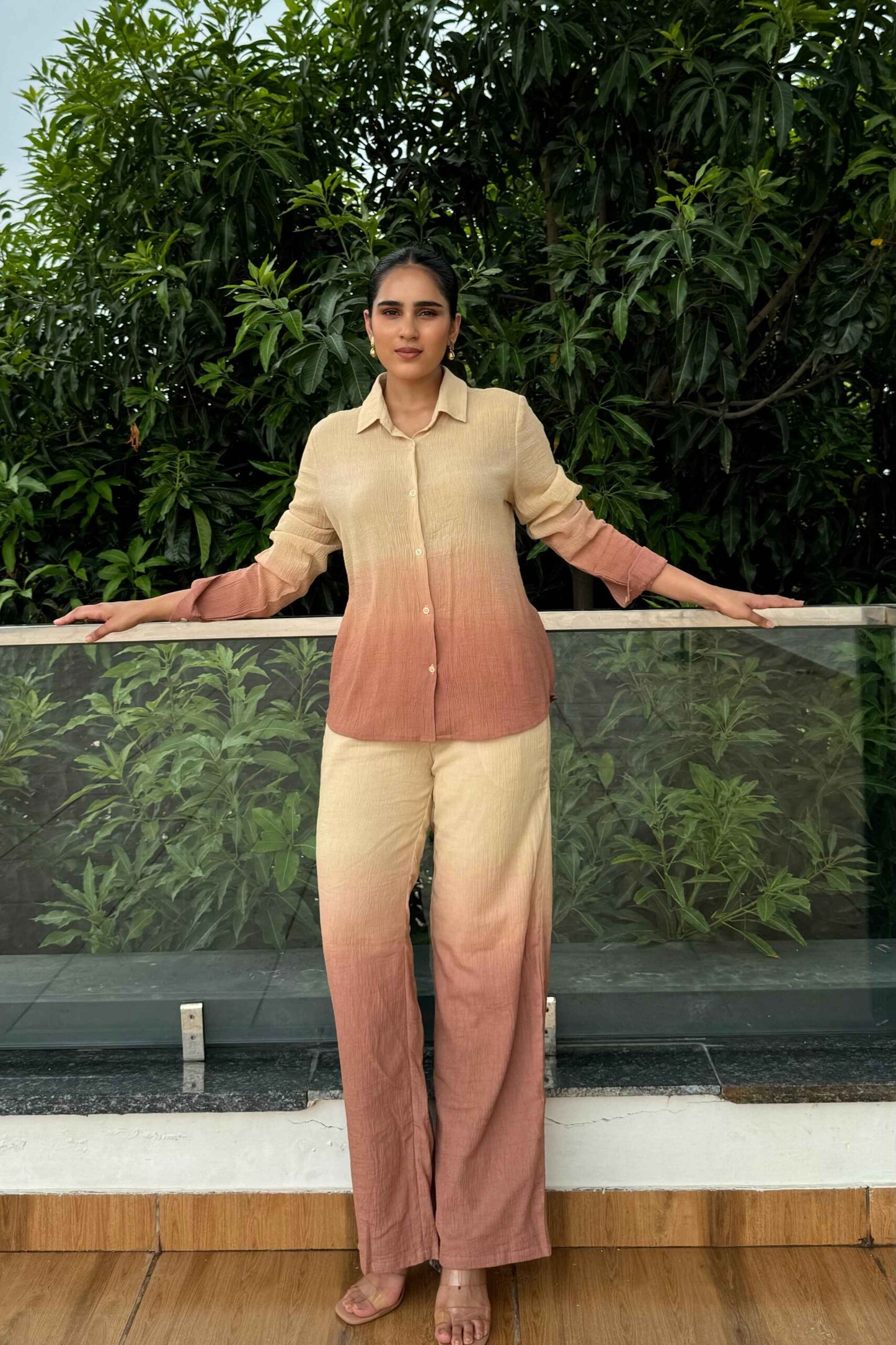 OMBRE - Brown Ombre Effect Pure Cotton Co-Ord Set