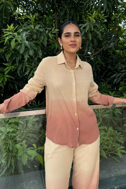 OMBRE - Brown Ombre Effect Pure Cotton Co-Ord Set