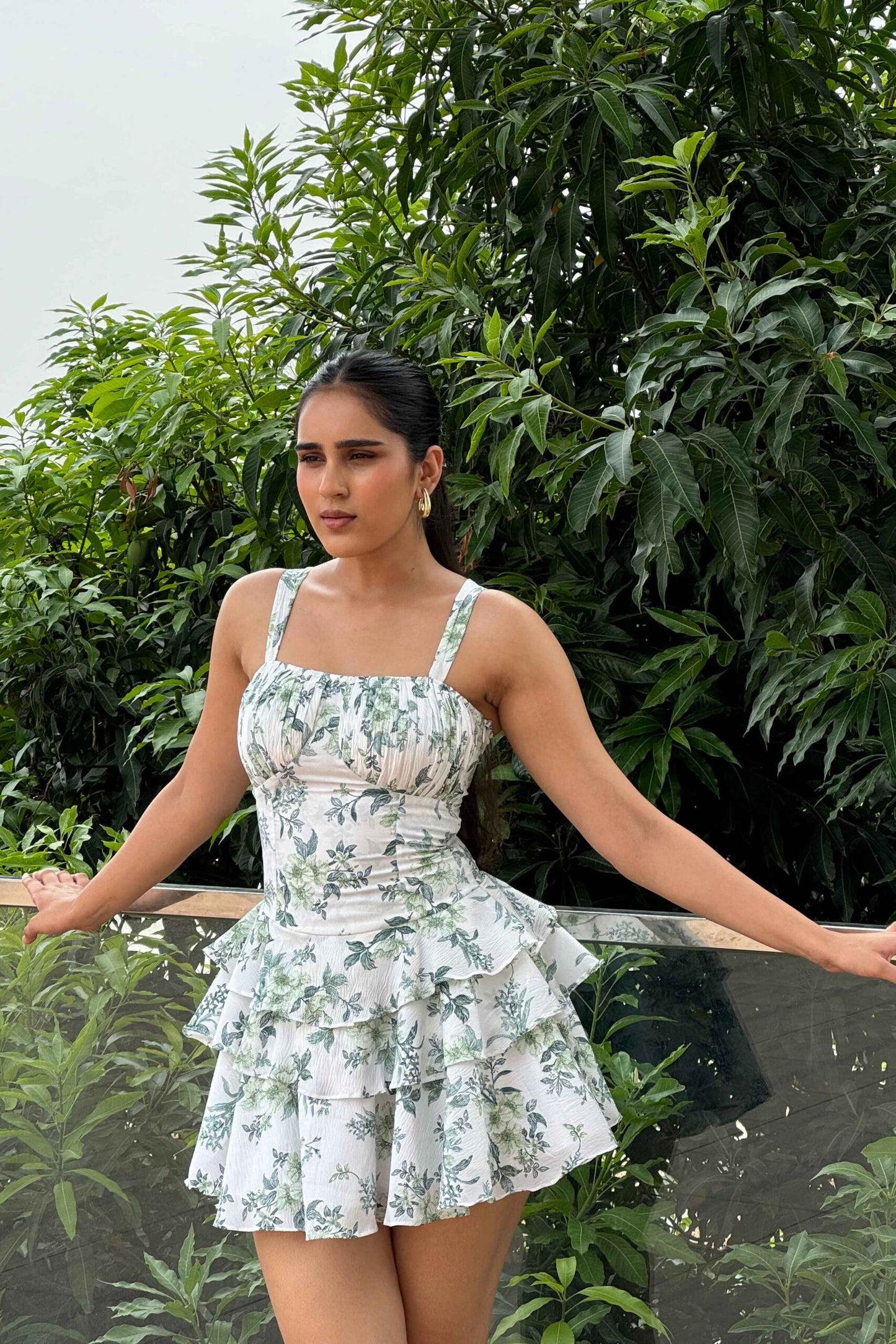 Elsie - Printed frill dress