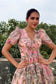 Rosé Bloom Georgette Mini Dress