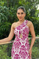 MELODY -  One shoulder Cutout Printed dress