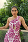 MELODY -  One shoulder Cutout Printed dress