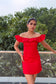 Scarlet Ruffle Cotton Mini Dress