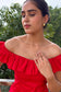 Scarlet Ruffle Cotton Mini Dress