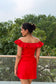 Scarlet Ruffle Cotton Mini Dress