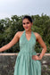 Green Gingham Halter Midi Dress