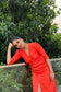 Queenie - COTTON Orange dress