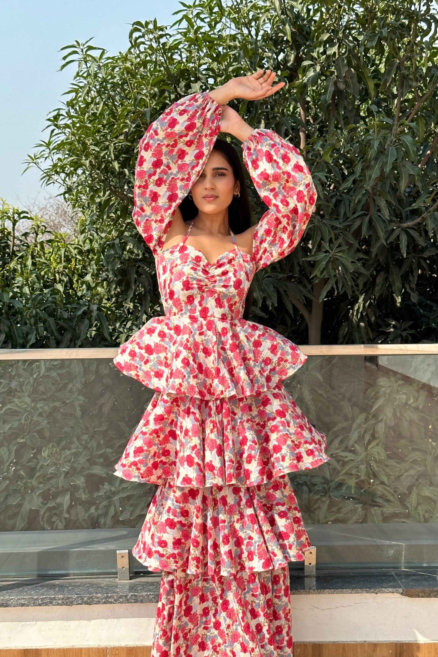 DARLING - Printed frill dress