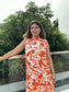 LOVE FOR PRINTS – Printed cotton orange dress