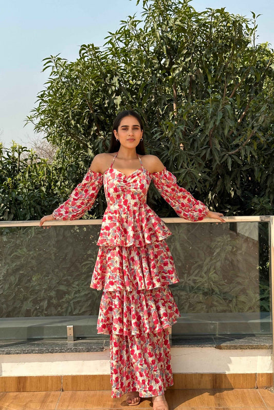 DARLING - Printed frill dress