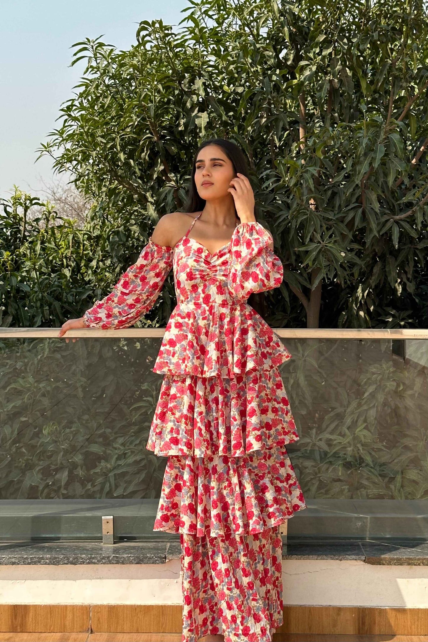 DARLING - Printed frill dress