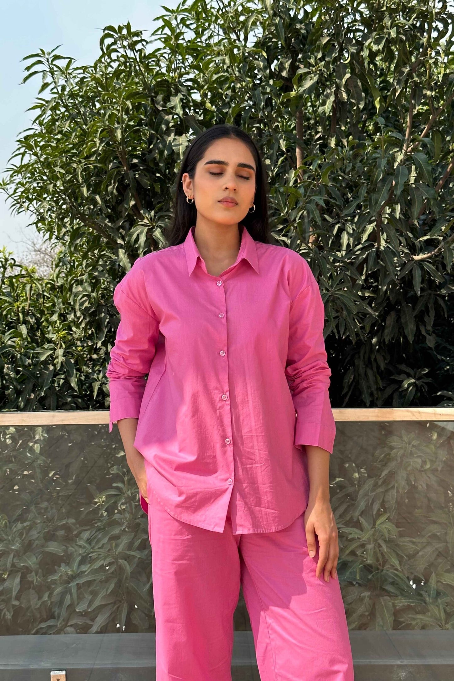 BREATHABLE - 100% Premium Cotton Co-ord set in Pink