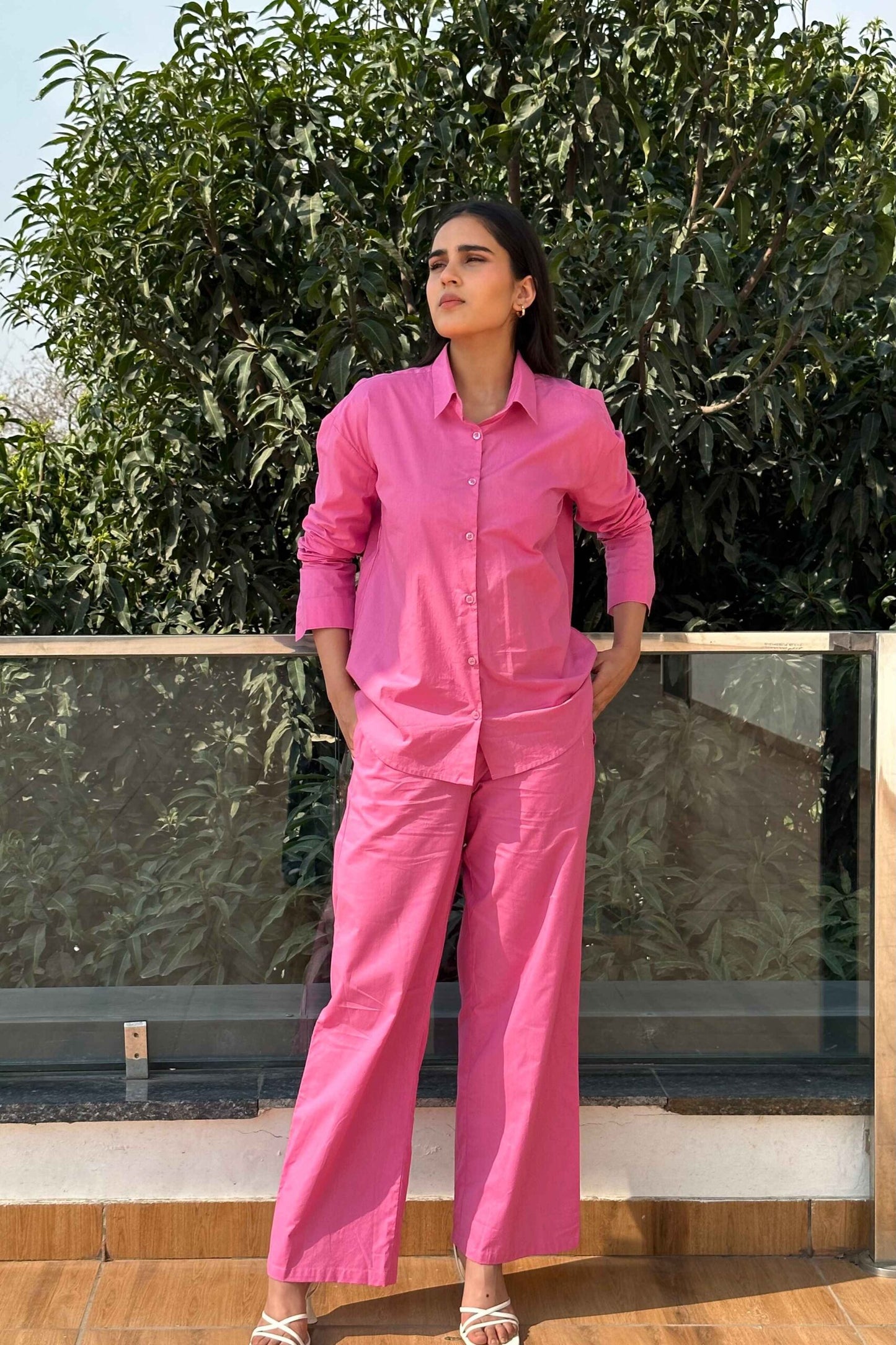BREATHABLE - 100% Premium Cotton Co-ord set in Pink