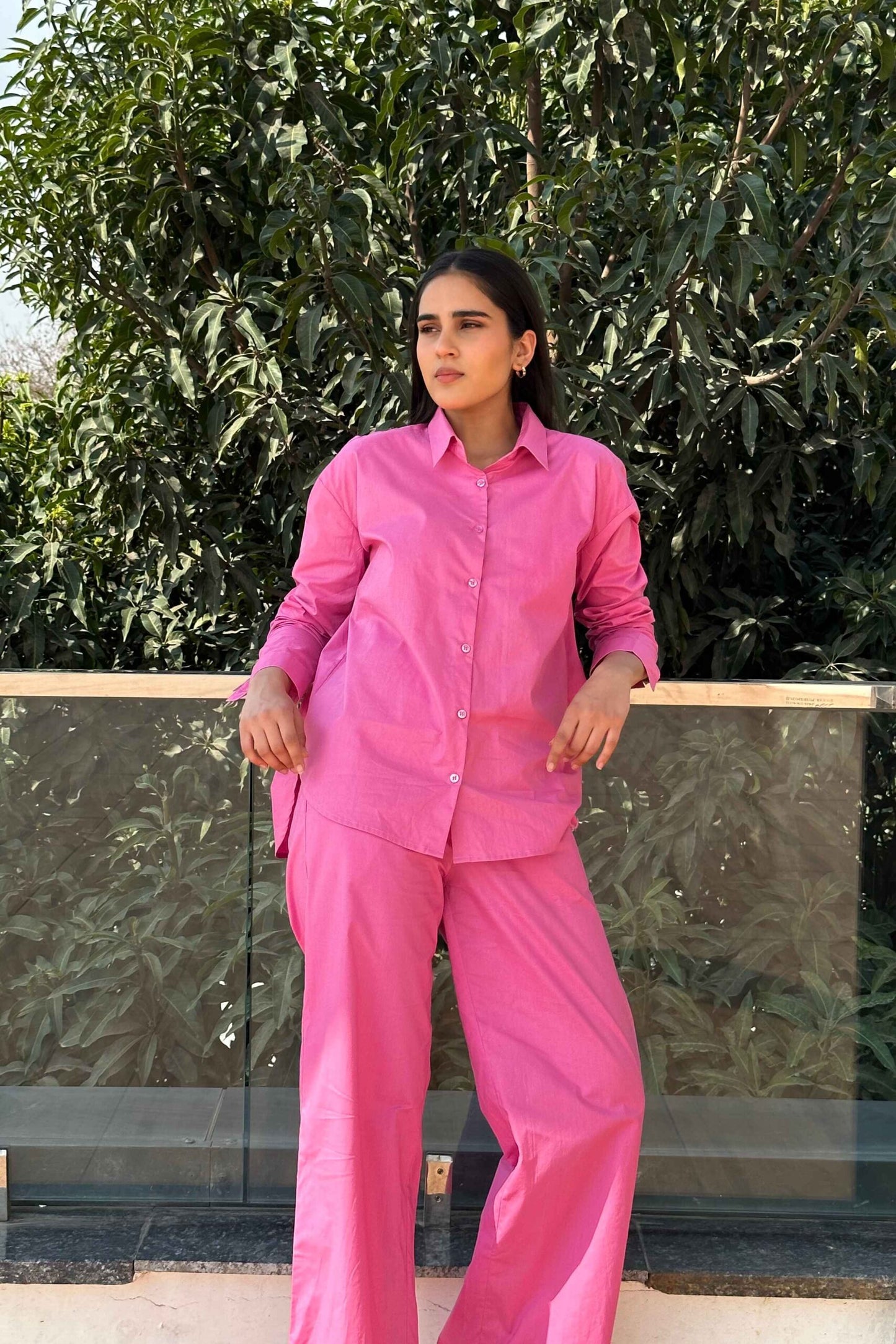 BREATHABLE - 100% Premium Cotton Co-ord set in Pink