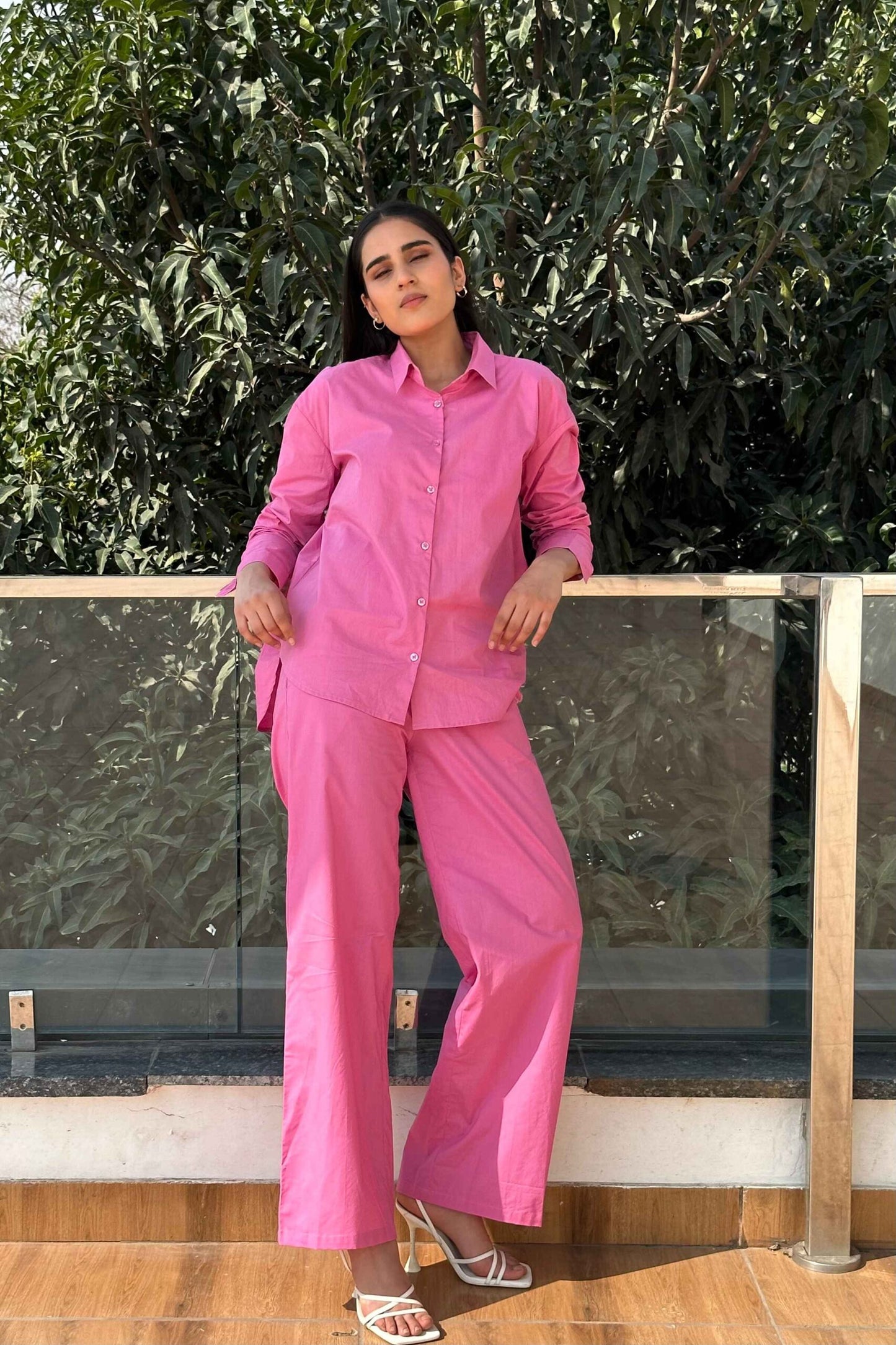 BREATHABLE - 100% Premium Cotton Co-ord set in Pink