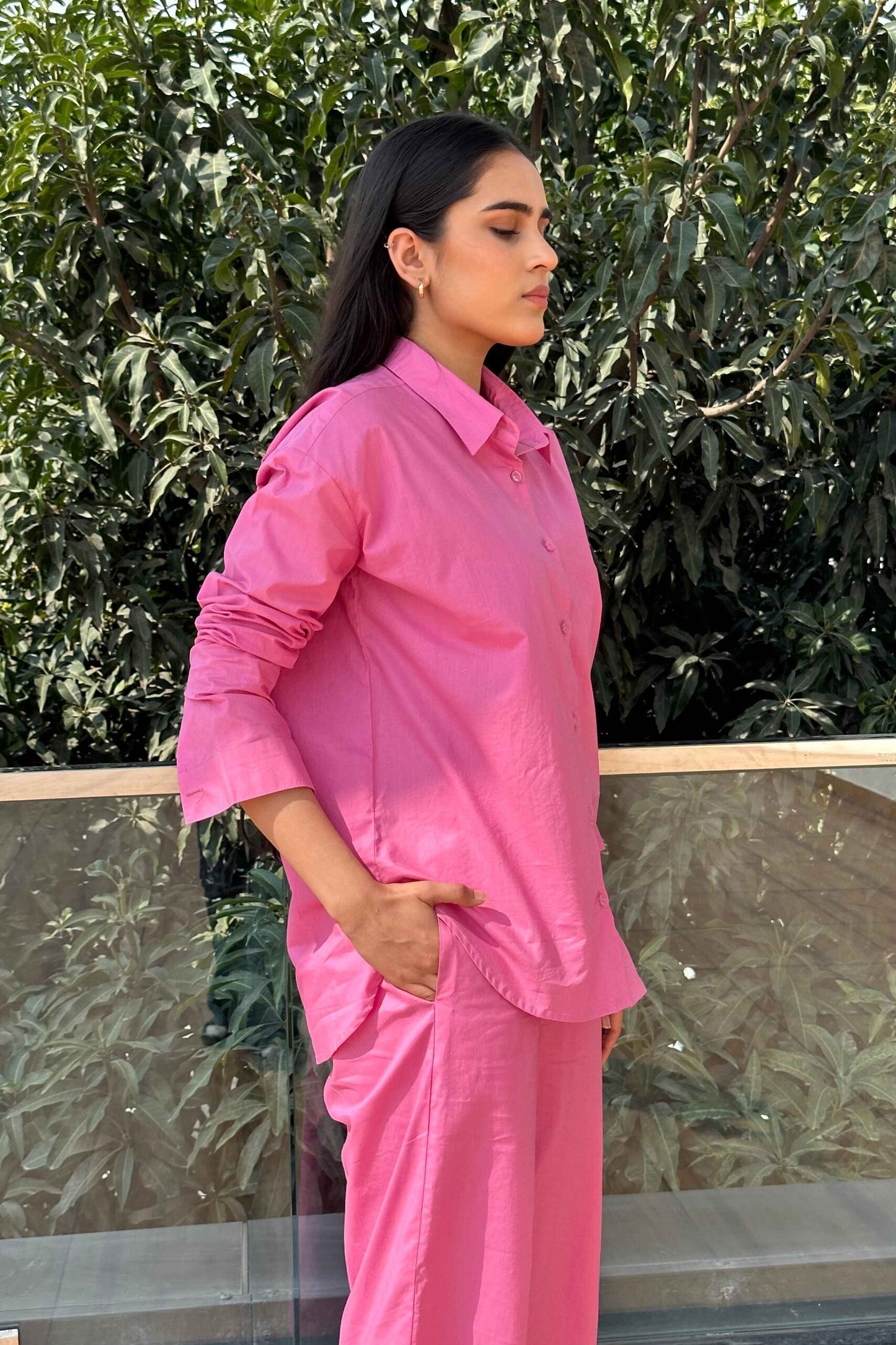 BREATHABLE - 100% Premium Cotton Co-ord set in Pink