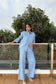 BREATHABLE - 100% Premium Cotton Co-Ord set in Sky Blue