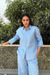 BREATHABLE - 100% Premium Cotton Co-Ord set in Sky Blue