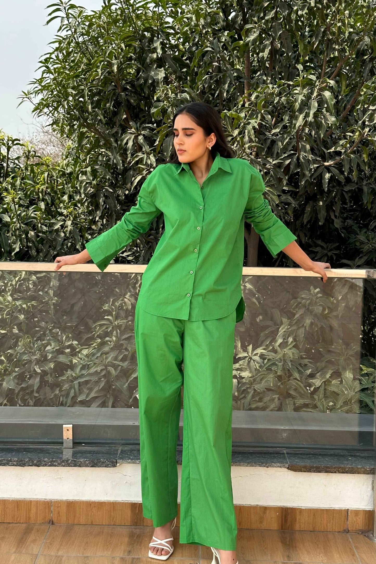 BREATHABLE - 100% Premium Cotton Co-ord set in Green