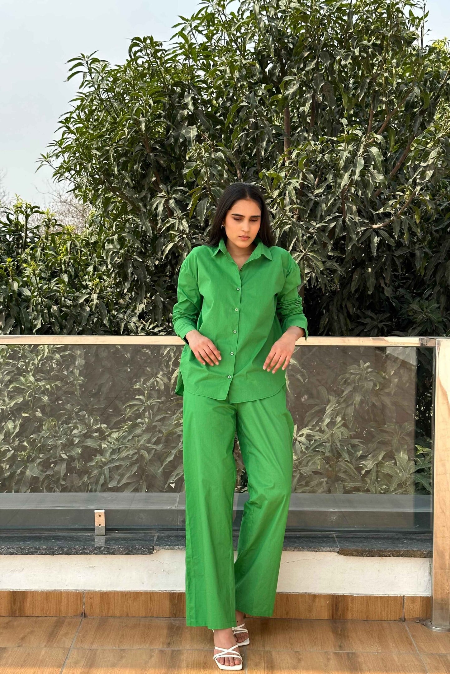 BREATHABLE - 100% Premium Cotton Co-ord set in Green