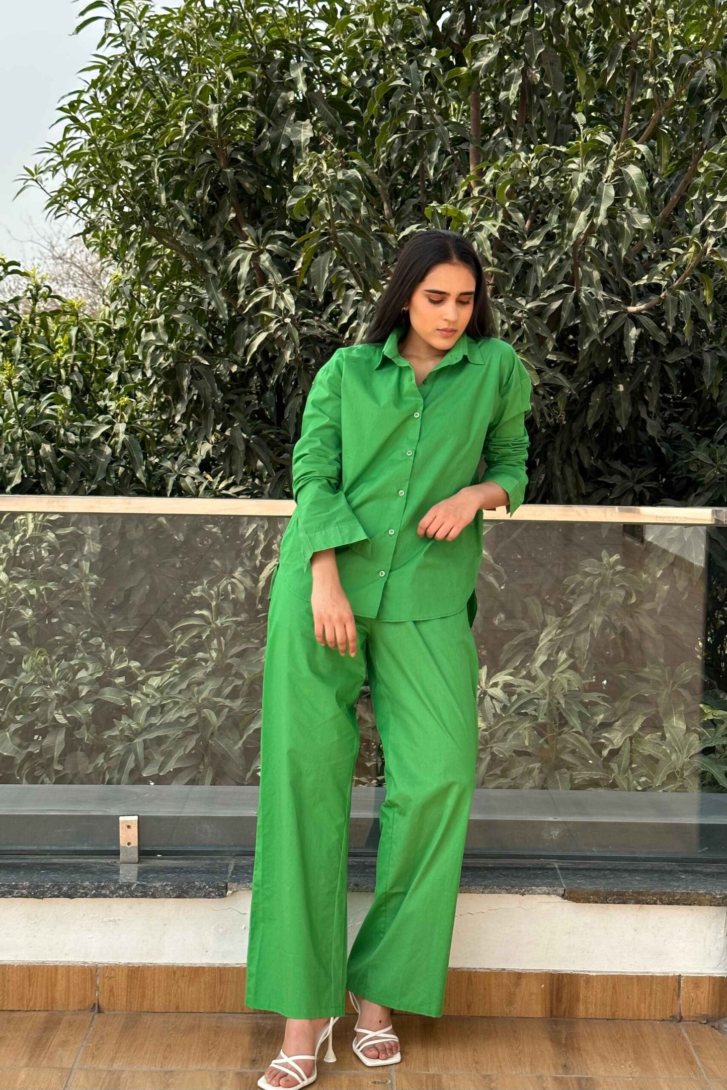 BREATHABLE - 100% Premium Cotton Co-ord set in Green