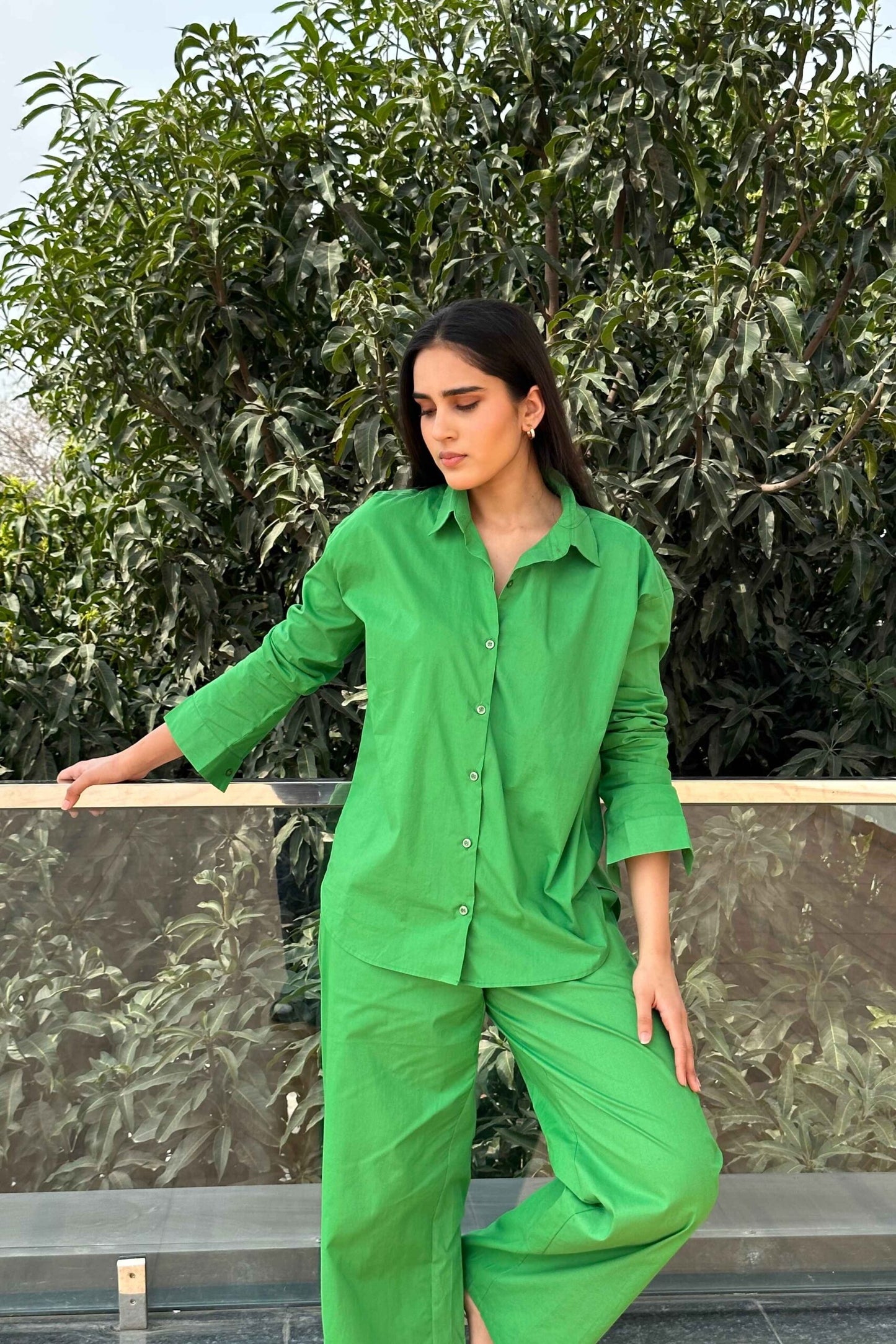 BREATHABLE - 100% Premium Cotton Co-ord set in Green