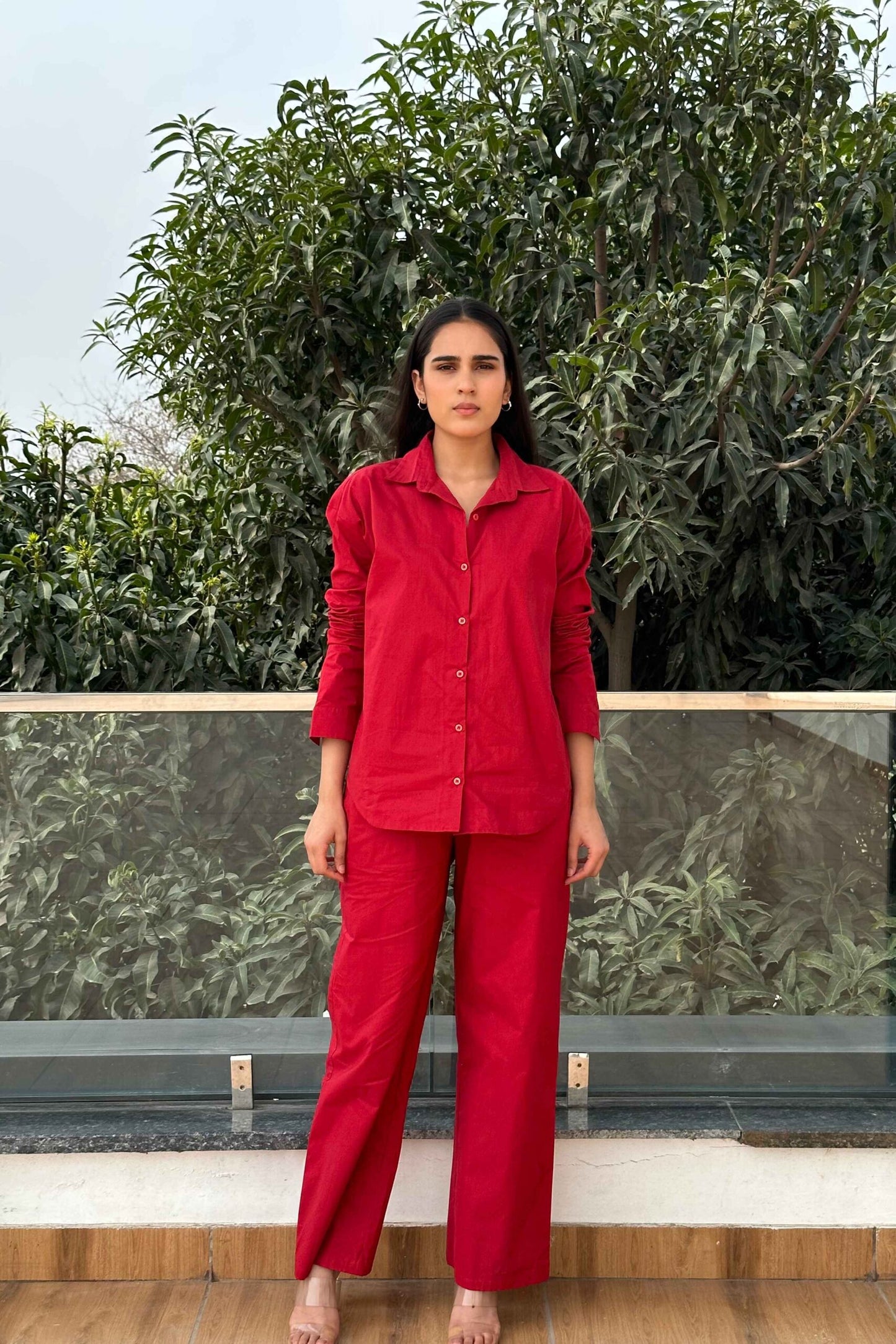 BREATHABLE – 100% Premium Cotton Co-ord set in Maroon