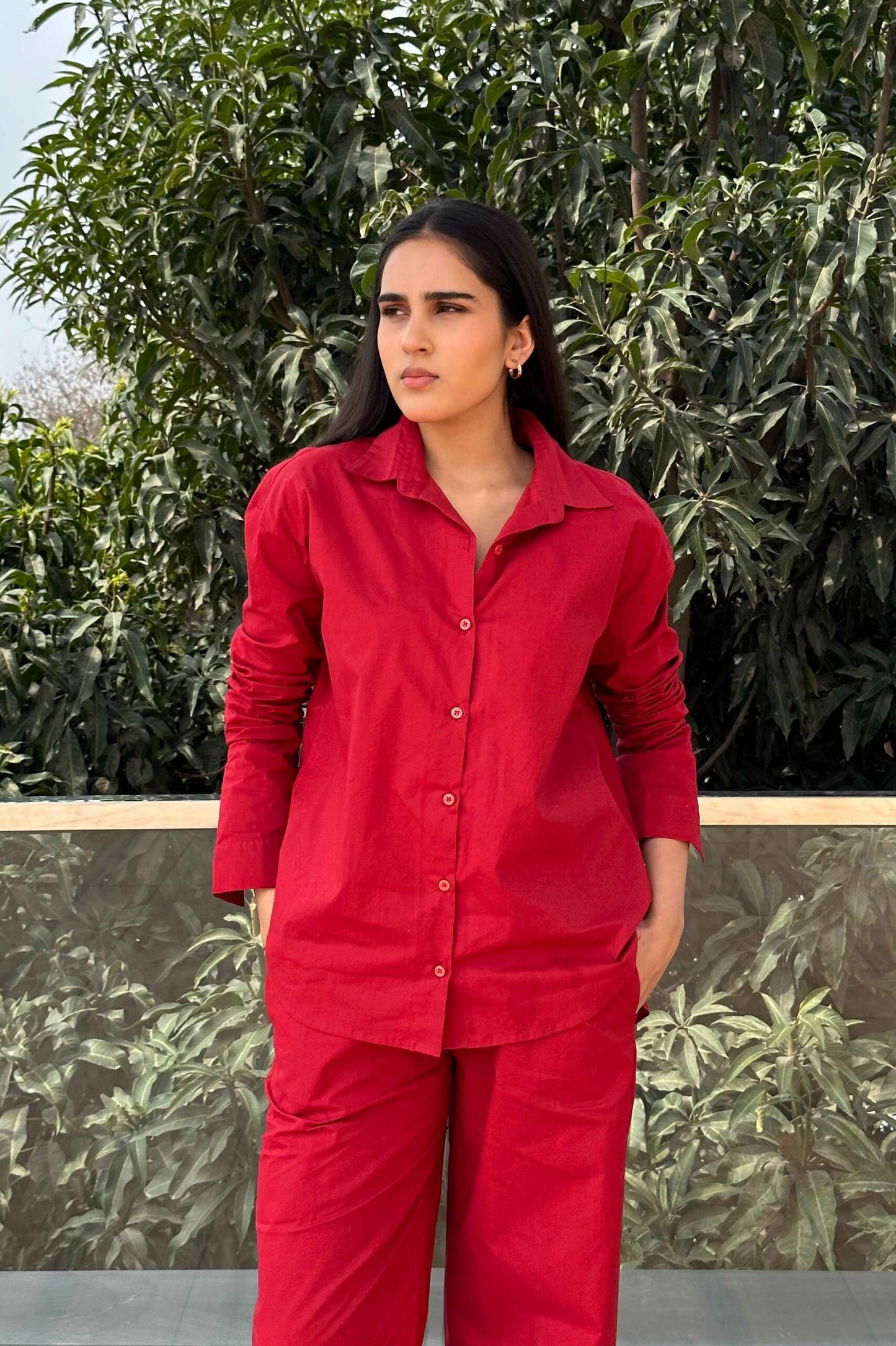 BREATHABLE – 100% Premium Cotton Co-ord set in Maroon