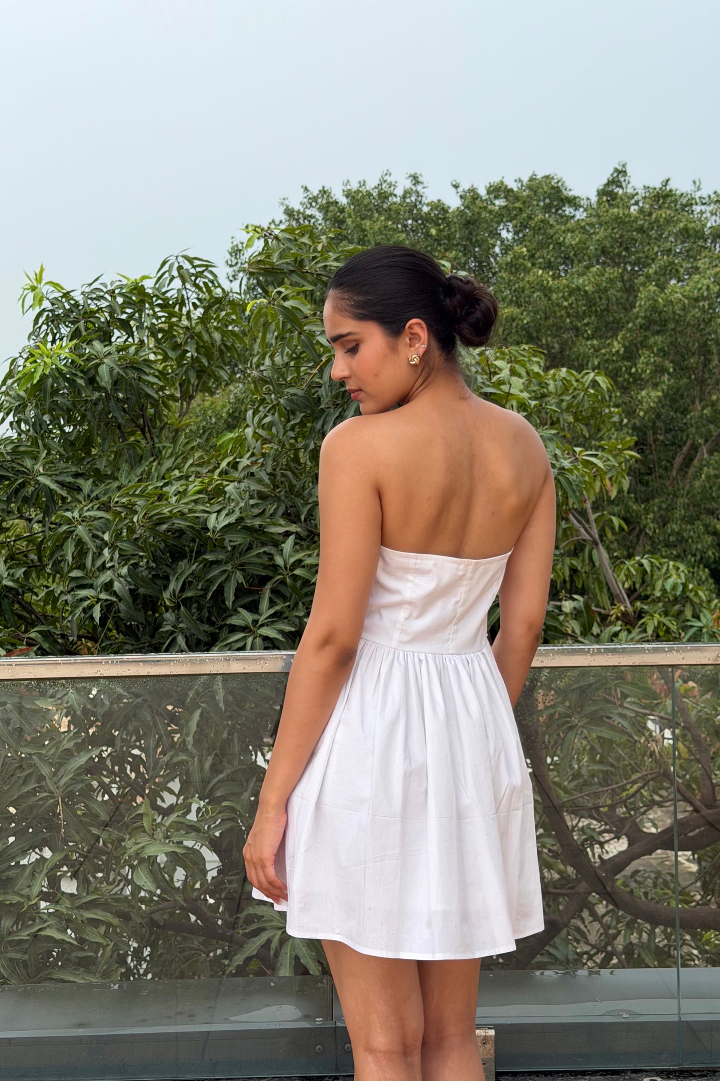 Ivory Summer Cotton Mini Dress