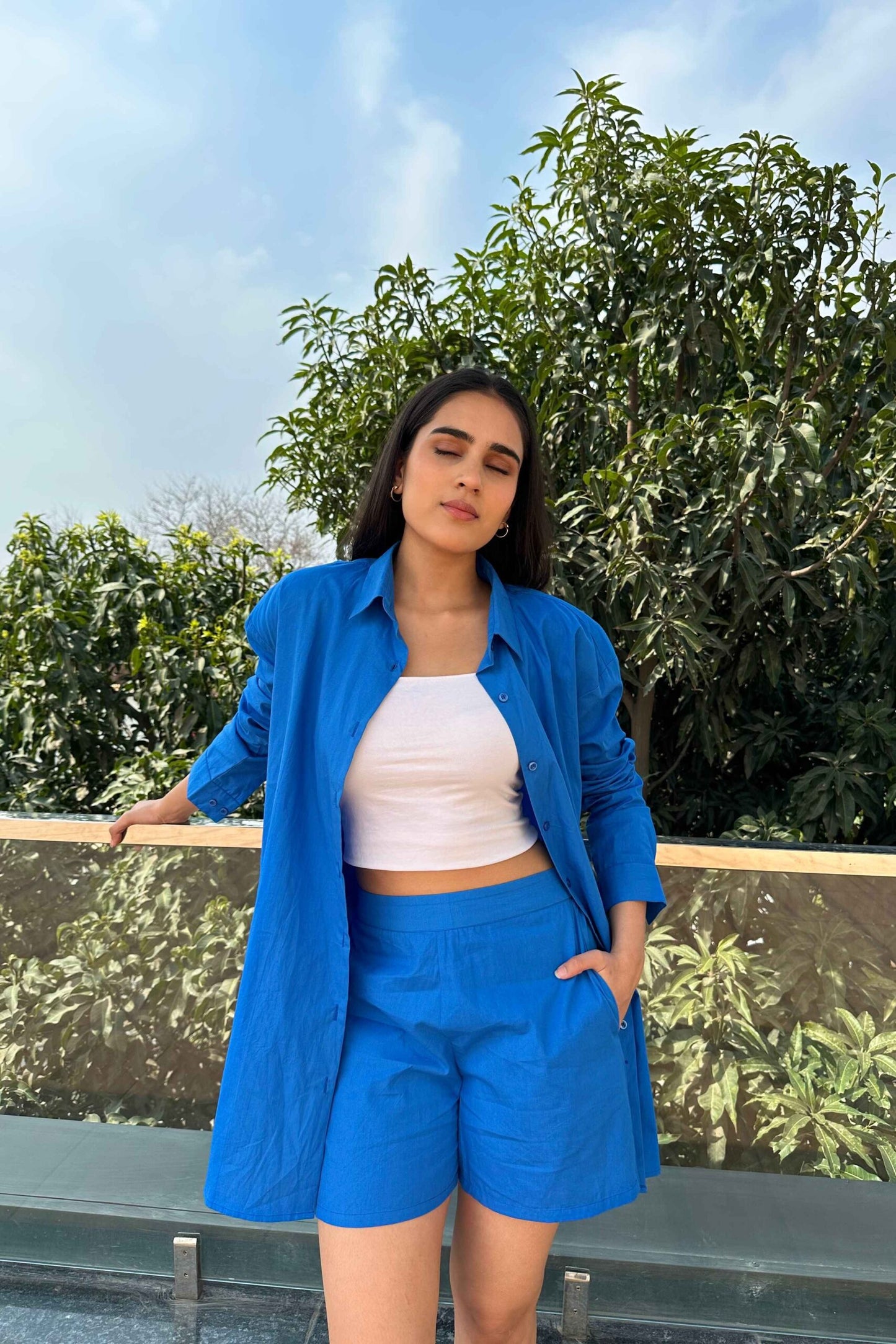 COMFORTABLE - 100% Premium Cotton Co-Ord set in Royal Blue