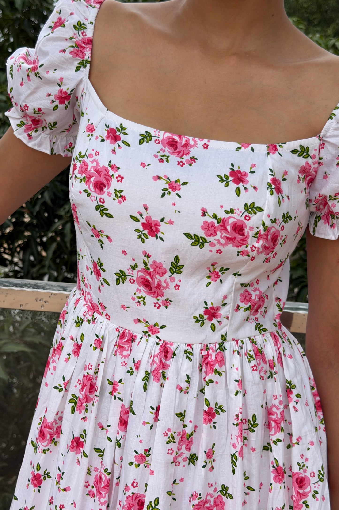 Cherry Blossom Cotton Midi Dress