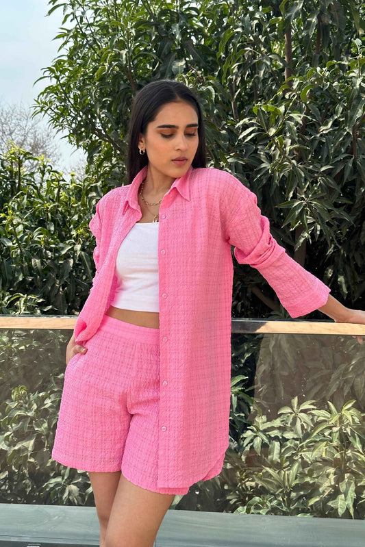 BLUSH - Premium Cotton Co-Ord set in Pink