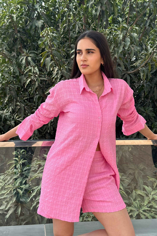 BLUSH - Premium Cotton Co-Ord set in Pink