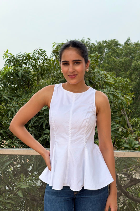 Ivory Flare Cotton Top