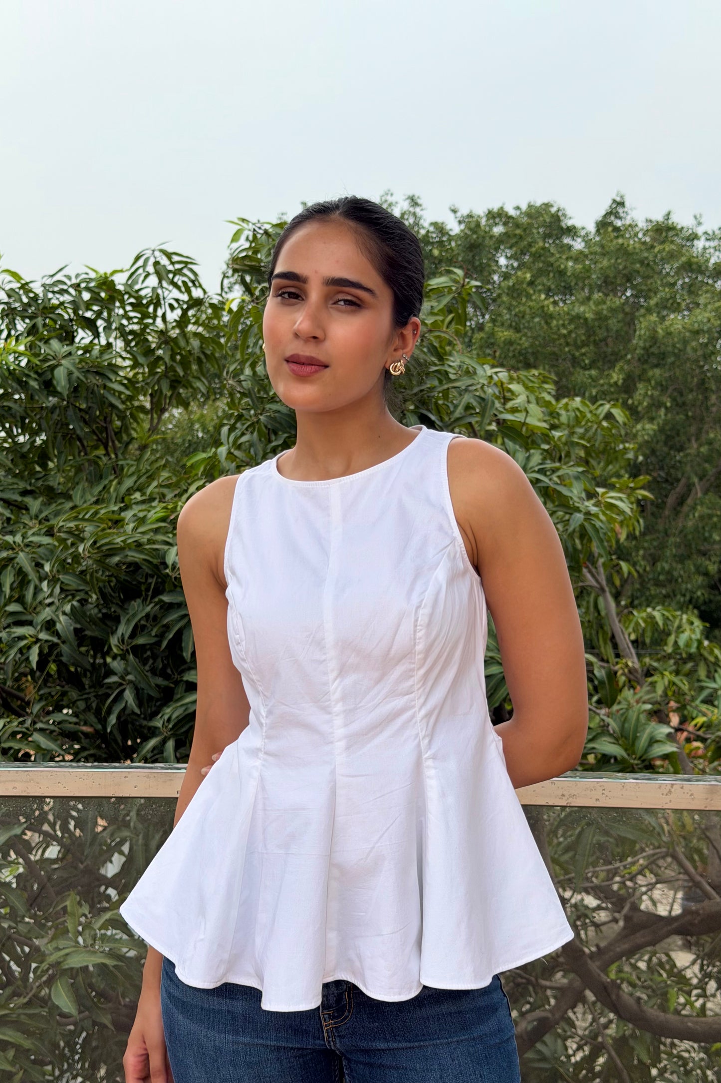 Ivory Flare Cotton Top