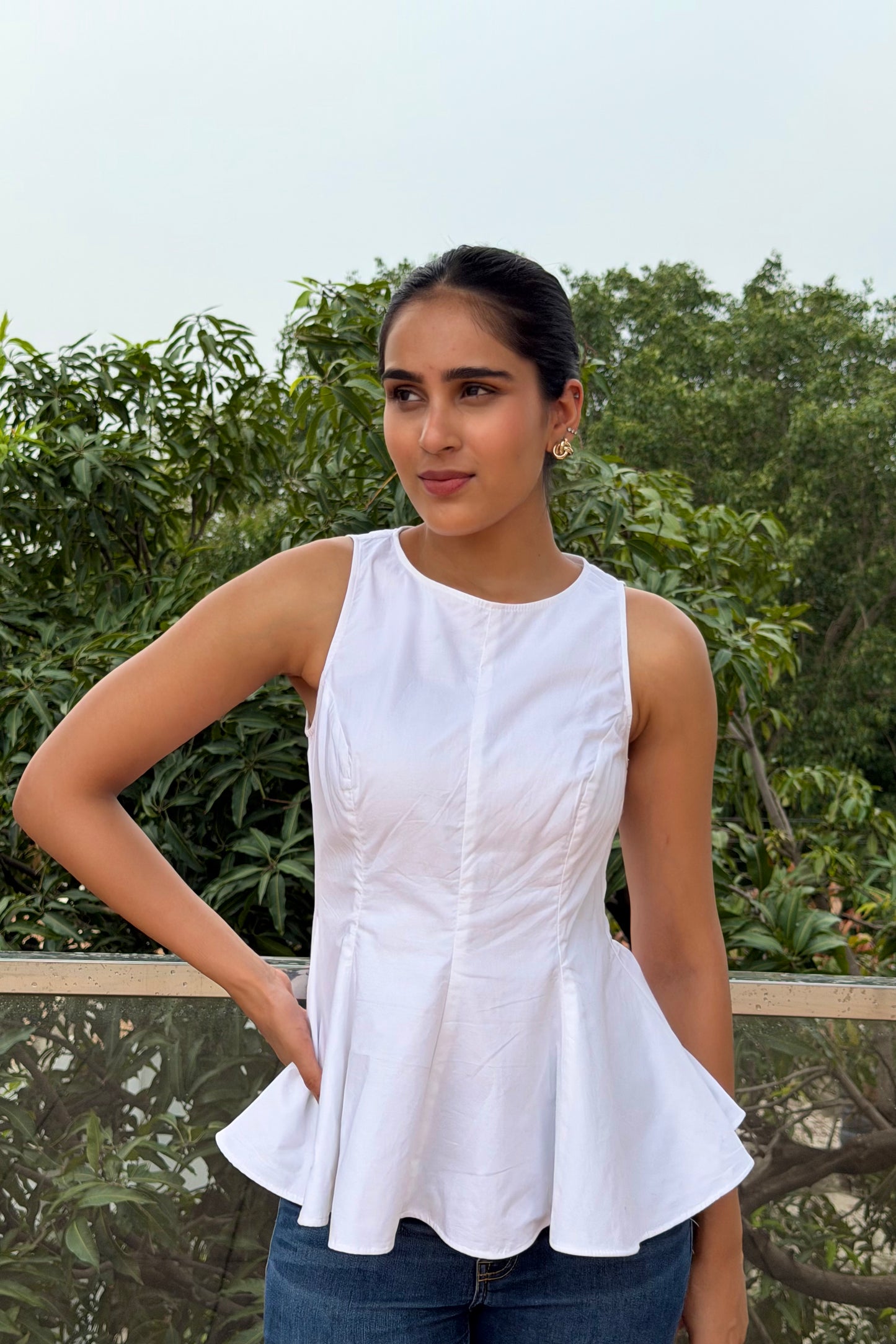 Ivory Flare Cotton Top