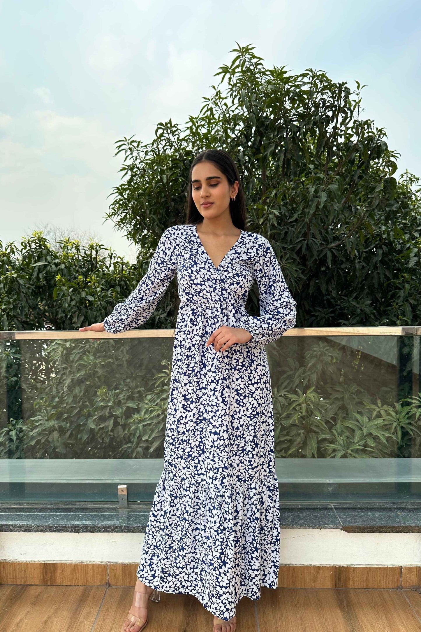 SPRING SUMMER - Printed Blue Dress