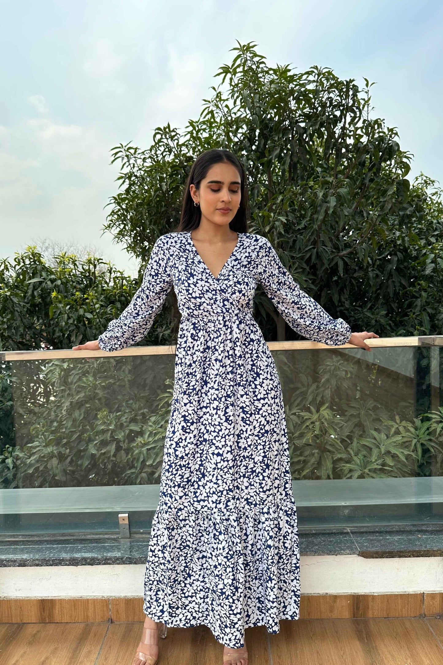 SPRING SUMMER - Printed Blue Dress