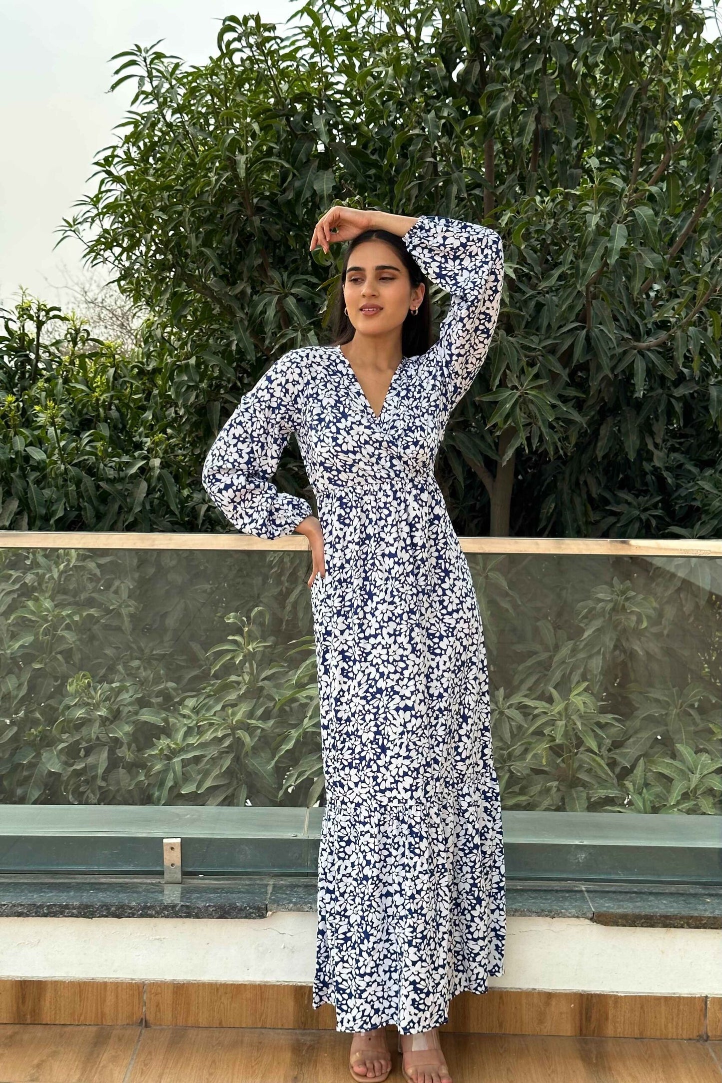 SPRING SUMMER - Printed Blue Dress