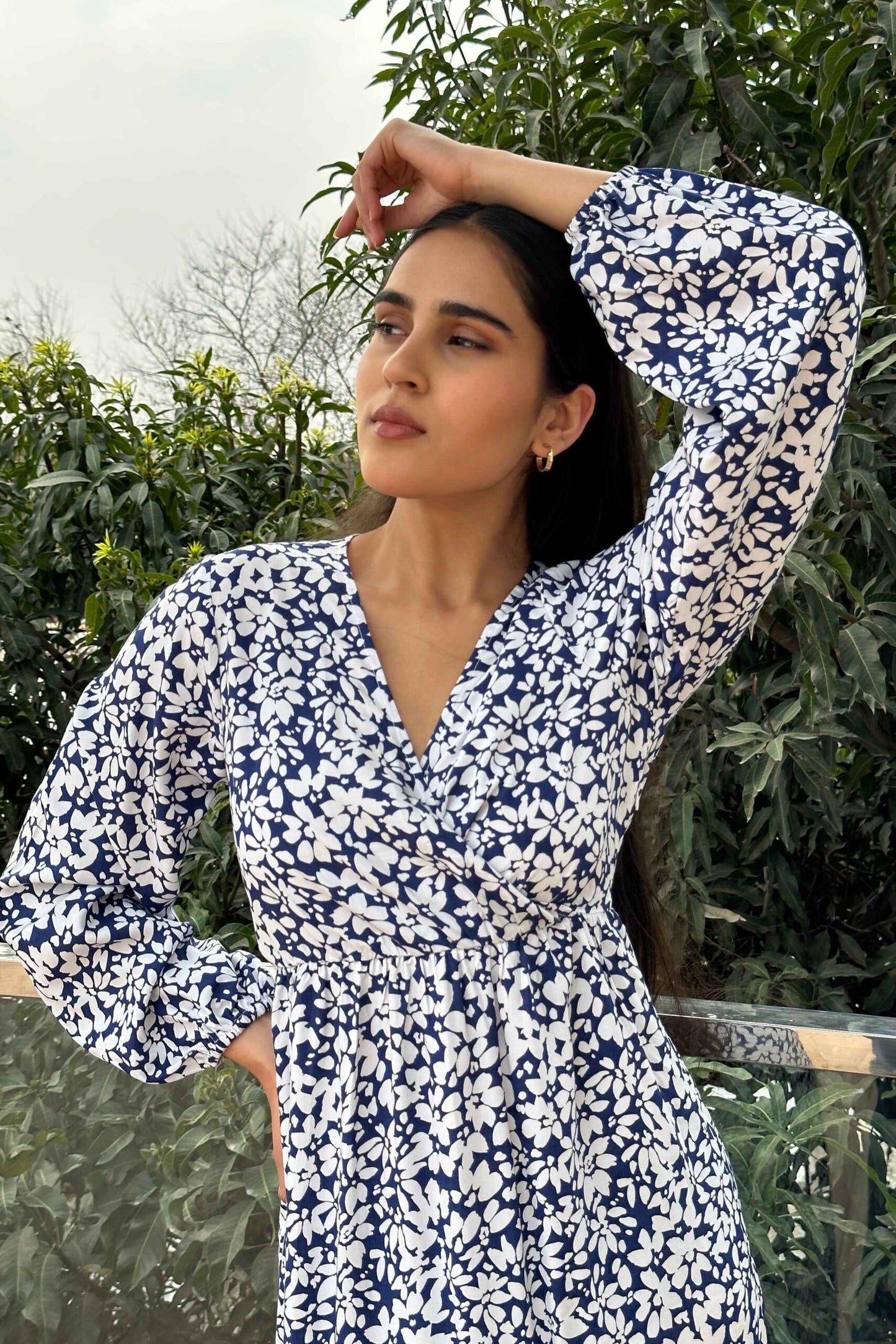 SPRING SUMMER - Printed Blue Dress